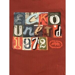 Ecko Unltd. Unlimited 1972 Men's Crew Red Ransom Note Graphic Tee T-Shirt Sz 4XB